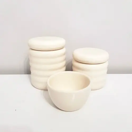 Kit Higiene Bebê Unissex 3 Peças Ondulado Creme Nude