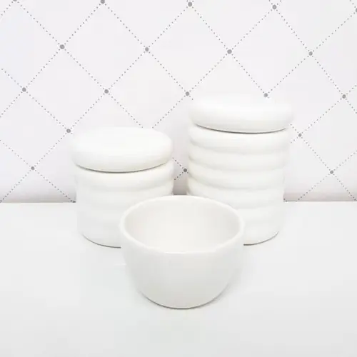 Kit Higiene Bebê Unissex 3 Peças Ondulado Branco