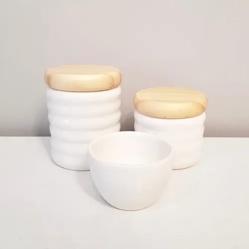 Kit Higiene Bebê Unissex 3 Peças Ondulado Branco - Pinus