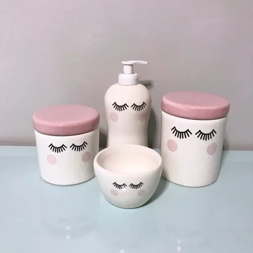 Kit Higiene Cílios/olhinhos 4 Peças - Tampa Rosa ou Rosé