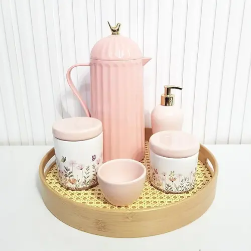 Kit Higiene Jardim Encantado Floral Rosé - Bird + Palhinha
