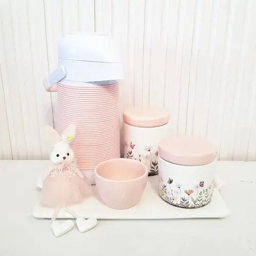 Kit Higiene Jardim Encantado Rosé - Alinhavada