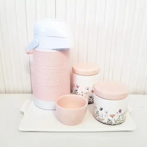 Kit Higiene Jardim Encantado Rosé - Alinhavada
