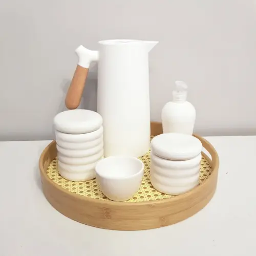 Kit Higiene Ondulado Branco - Térmica Nórdica + Palhinha