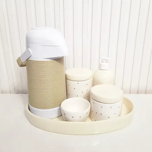 Kit Higiene Poás Bege Creme Nude - Térmica Alinhavada