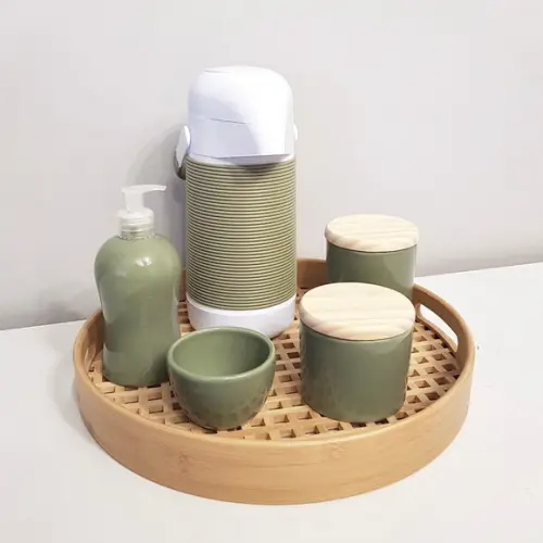 Kit Higiene Verde Militar / Oliva - Bandeja Vazada