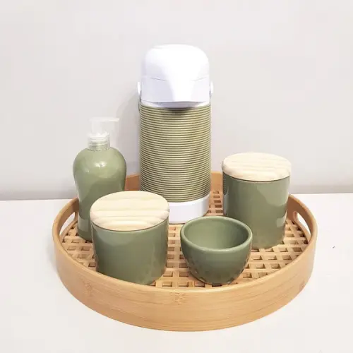 Kit Higiene Verde Militar / Oliva - Bandeja Vazada