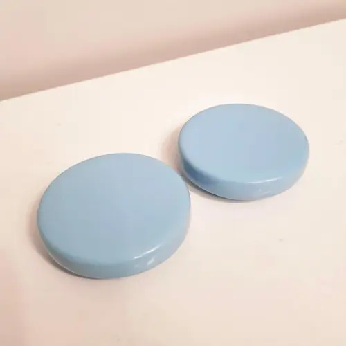 Par de Tampas Azul Bebê para Potes Kit Higiene Bebê