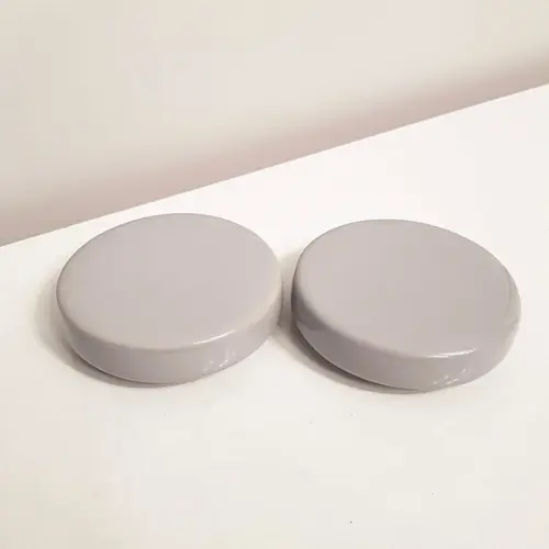 Par de Tampas Cerâmica Cinza para Potes Kit Higiene Bebê