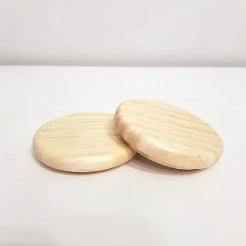 Par De Tampas Madeira Pinus Para Potes Kit Higiene Bebê