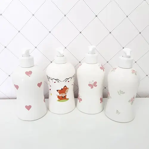 Porta Álcool-gel / Sabonete Cerâmica Estampado