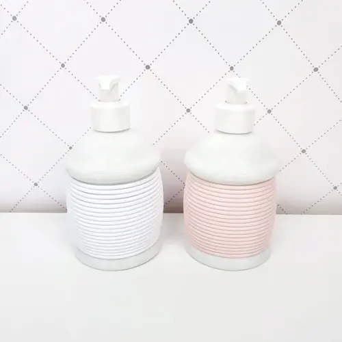 Porta Álcool-gel Porcelana com Alinhavado - Várias Cores