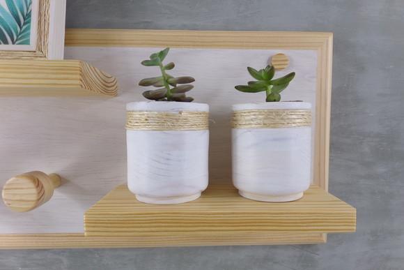 Cabideiro em Madeira Decorativo e Útil 3h Branco Transparent