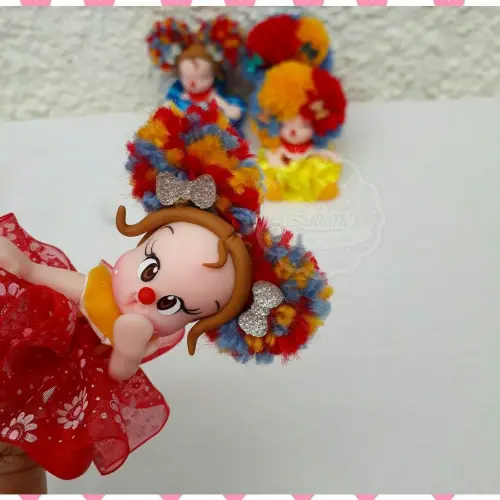 Apliques palhacinha pompom