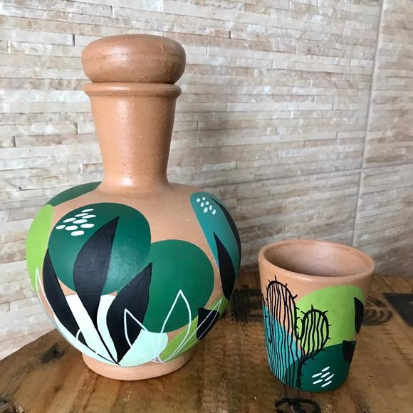 Moringa de Barro 1,5 litros e 1 Copo de Barro de Brinde