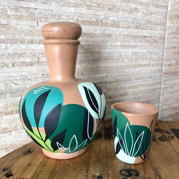 Moringa de Barro 1,5 litros e 1 Copo de Barro de Brinde
