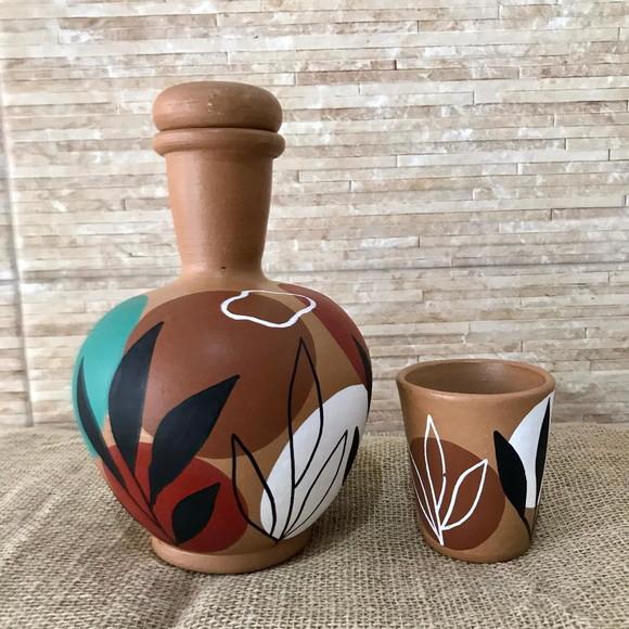 Moringa de Barro 1,5 litros e 1 Copo de Barro de Brinde