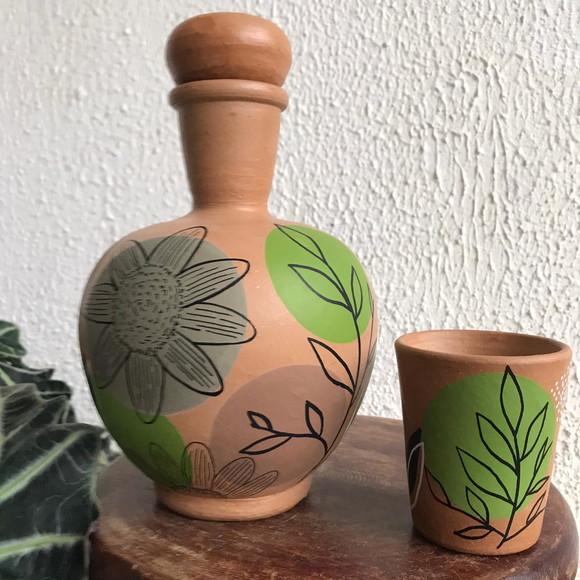 Moringa de Barro 1,5 litros e 1 Copo de Barro de Brinde