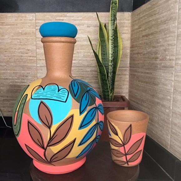 Moringa de Barro 1,5 l e 1 Copo de Barro de Brinde