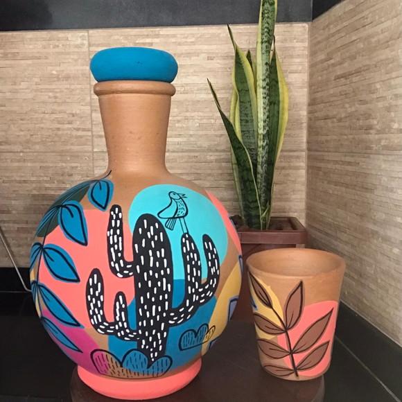 Moringa de Barro 1,5 l e 1 Copo de Barro de Brinde
