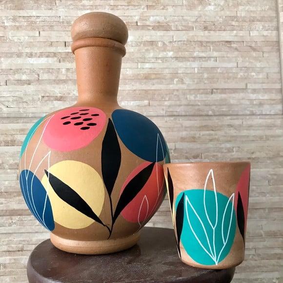 Moringa de Barro 1,5 l e 1 Copo de Barro de Brinde