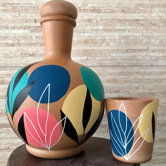 Moringa de Barro 1,5 l e 1 Copo de Barro de Brinde