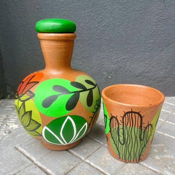 Moringa de Barro 700ml + 1 Copo de barro de Brinde