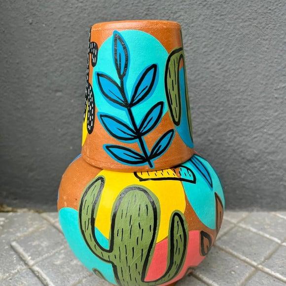 Moringa de Barro 700ml + 1 Copo de Barro de Brinde