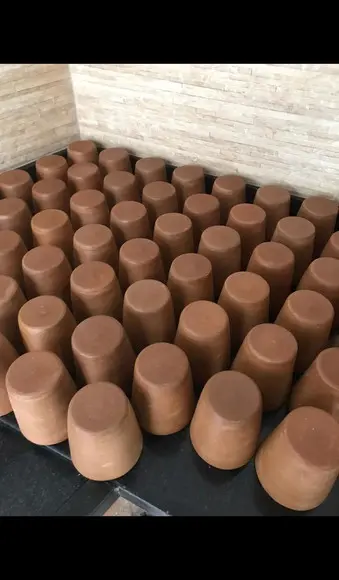 Copo de Barro Pintado a Mão