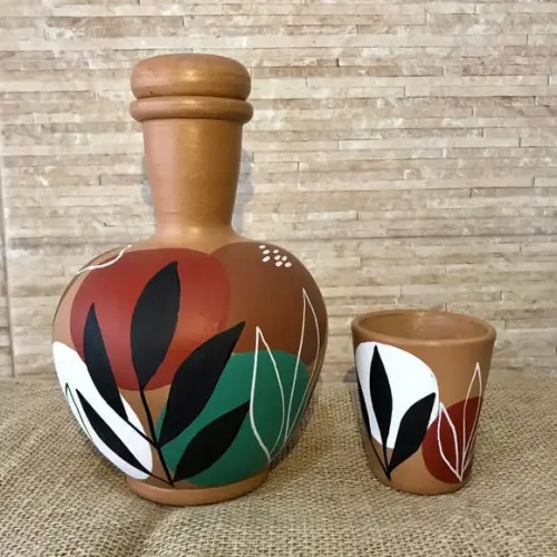 Moringa de Barro 1,5 litros e 1 Copo de Barro de Brinde