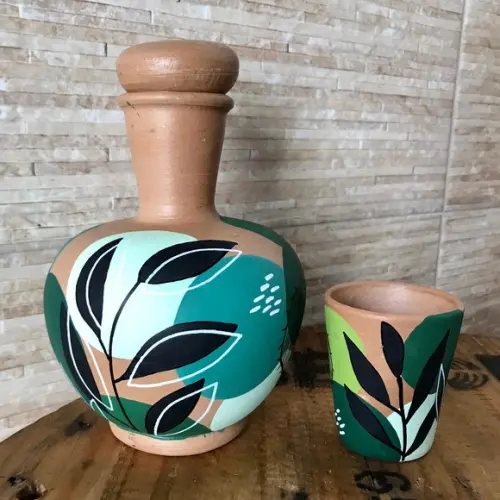 Moringa de Barro 1,5 litros e 1 Copo de Barro de Brinde
