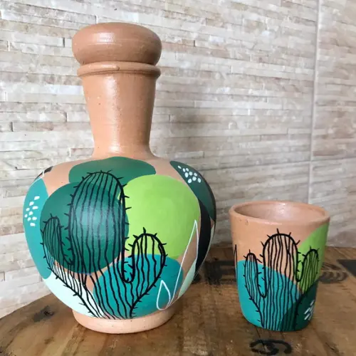 Moringa de Barro 1,5 litros e 1 Copo de Barro de Brinde