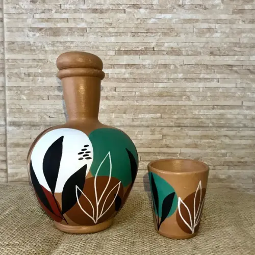 Moringa de Barro 1,5 litros e 1 Copo de Barro de Brinde