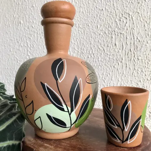 Moringa de Barro 1,5 litros e 1 Copo de Barro de Brinde