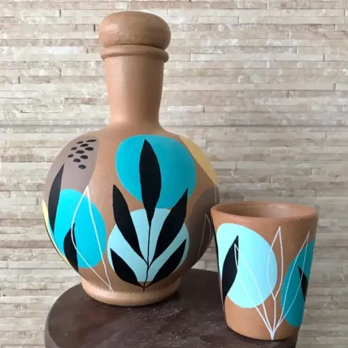 Moringa de Barro 1,5 litros e 1 Copo de Barro de Brinde