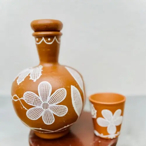 Moringa de Barro 1,5 l e 1 Copo de Barro de Brinde