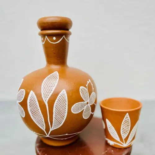 Moringa de Barro 1,5 l e 1 Copo de Barro de Brinde