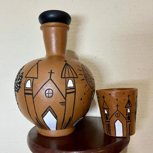 Moringa de Barro 1,5 l e 1 Copo de barro de Brinde