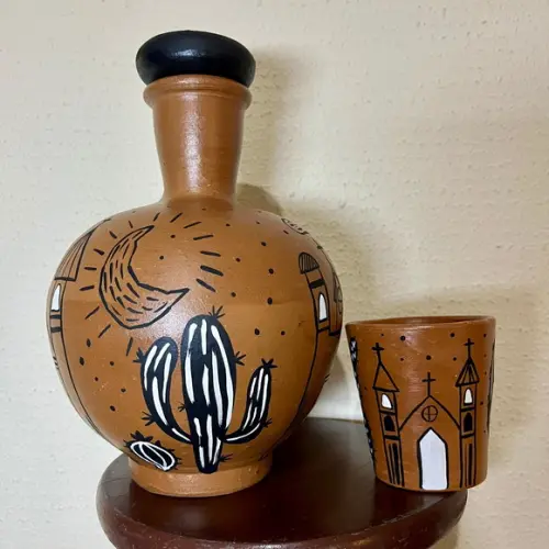 Moringa de Barro 1,5 l e 1 Copo de barro de Brinde