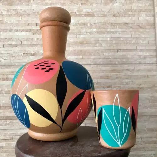 Moringa de Barro 1,5 l e 1 Copo de Barro de Brinde