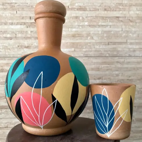 Moringa de Barro 1,5 l e 1 Copo de Barro de Brinde