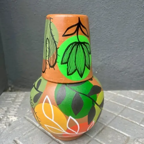 Moringa de Barro 700ml + 1 Copo de barro de Brinde