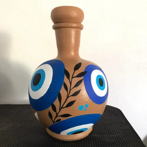 Moringa de Barro Olho Grego 1,5 litros + Copo de barro de Brinde