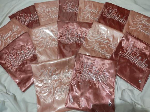 3 Lindos Robes Personalizados Cetim Charmousse