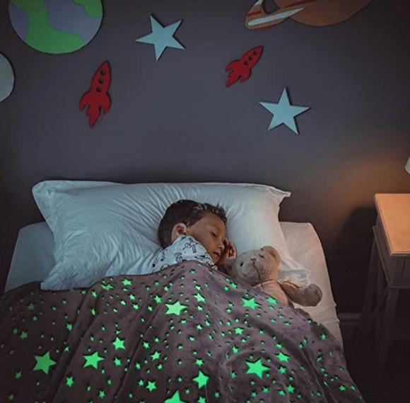 Manta Cobertor Infantil Brilha no Escuro 170 x 180cm