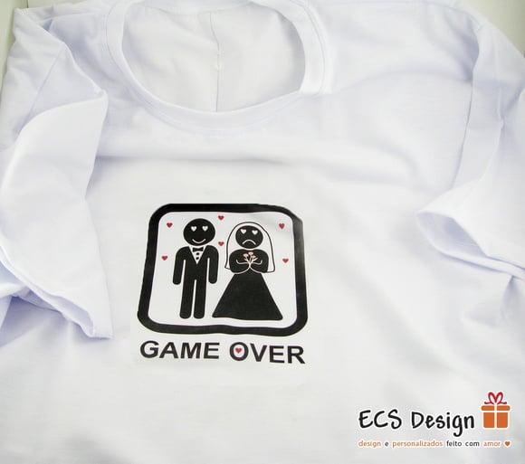 Camiseta Game Over algodão tamanho P