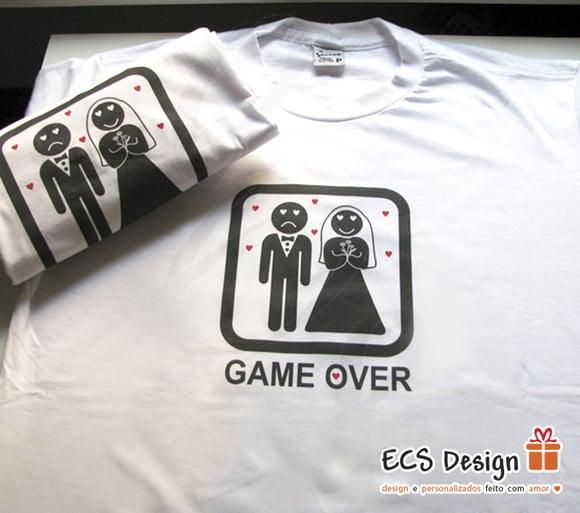 Camiseta Game Over algodão tamanho P