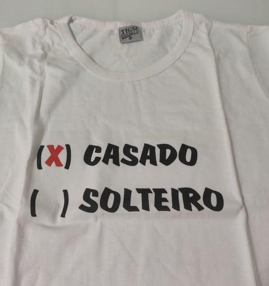Camiseta Baby Look Casado Solteiro Noivos m