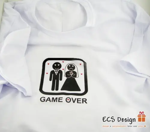 Camiseta Game Over algodão tamanho P