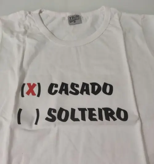 Camiseta Baby Look Casado Solteiro Noivos m